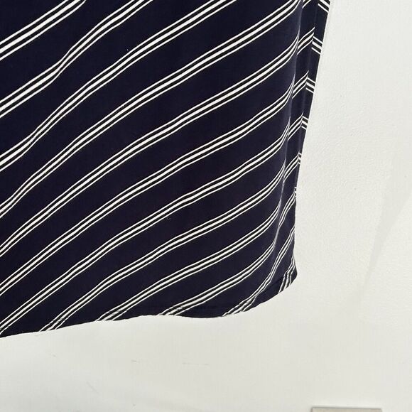 Talbots Skirt Size 2xp 2x Petite Navy Blue White Stripe Pull On Comfort Nautical - Picture 2 of 8
